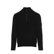 Zwarte Sweater Aw24 Stone Island , Black , Heren