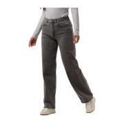 Wijde Pijp Hoge Taille Jeans Lichtgrijs Selected Femme , Gray , Dames