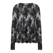 Zwarte Jeannette Blouse Semicouture , Black , Dames