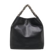 Zwarte Leren Shopper Tas Orciani , Black , Dames