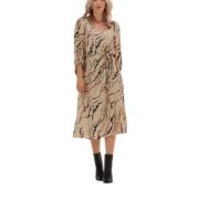 Beige Luvana Jurk Midi Jurk Minus , Beige , Dames