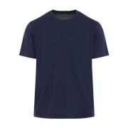 Blauwe Zijde Katoen Tee Kiton , Blue , Heren