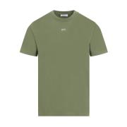 Groene Katoenen T-Shirt met Iconische Pijl Off White , Green , Heren