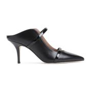 Zwarte Leren Pumps met Puntige Neus Malone Souliers , Black , Dames