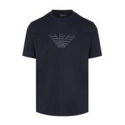 Katoenen T-shirt met branding in marineblauw Emporio Armani , Blue , H...