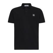 Zwart Poloshirt met Logopatch Stone Island , Black , Heren