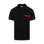 Zwarte Graffiti Polo Shirt Alexander McQueen , Black , Heren