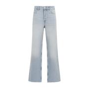 Metallic Wide-Leg Jeans Aw24 Ganni , Blue , Dames