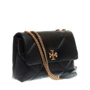 Zwarte Leren Gewatteerde Schoudertas Tory Burch , Black , Dames