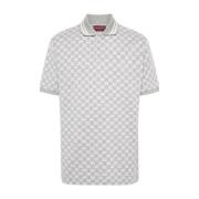 Signature GG Damier Jacquard Polo Gucci , Gray , Heren