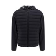 Gewatteerde Nylonjas met Capuchon Moncler , Black , Heren