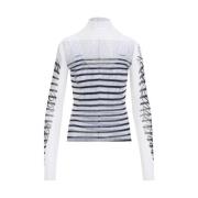 Witte Veerprint Mesh Top Jean Paul Gaultier , White , Dames