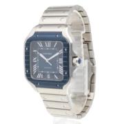 Pre-owned Stainless Steel watches Cartier Vintage , Blue , Heren