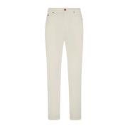 Witte Slim-Fit Katoen Denim Jeans Kiton , White , Dames