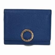 Pre-owned Leather wallets Bvlgari Vintage , Blue , Dames