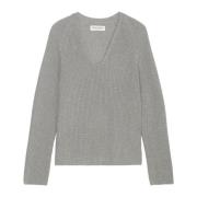 V-hals gebreide trui relaxed Marc O'Polo , Gray , Dames