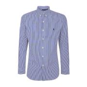 Blauw Wit Bengal Streep Slim Fit Overhemd Ralph Lauren , Blue , Heren