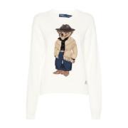 Gebreide trui met beermotief Polo Ralph Lauren , White , Dames