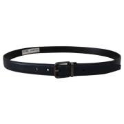 Blauwe Leren Vintage Riem met Zilveren Metalen Gesp Dolce & Gabbana , ...