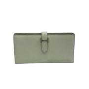 Pre-owned Leather wallets Hermès Vintage , Green , Dames