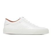 Witte Leren Lage Sneakers Moncler , White , Heren