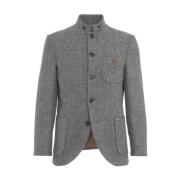 Grijze Herringbone Blazer Verhoog Stijl Luis Trenker , Gray , Heren