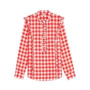 Prairy red check shirt Ines De La Fressange Paris , Red , Dames