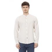 Koreaanse Kraag Regular Fit Shirt Livorno Baldinini , White , Heren