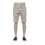 Heren Bermuda Shorts in Gestreepte Stof PT Torino , Beige , Heren