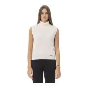 Trendy Gebreid Vest Dolcevita Stijl Baldinini , White , Dames