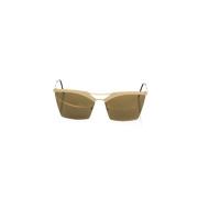 Clubmaster Zonnebril Gouden Frame Champagne Lens Frankie Morello , Yel...