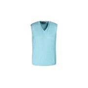 Mouwloos sweater vest van Sea Island katoen Moorer , Blue , Heren