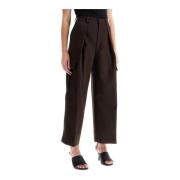 Gebreide wol cargobroek Burberry , Brown , Dames