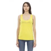 Lange Tanktop met Strass Logos Just Cavalli , Yellow , Dames