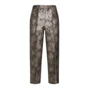 Elio Bloemen Jacquard Broek Grijs Max Mara , Gray , Dames