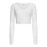 Vanilla Crochet V-Neck Sweater Max Mara , White , Dames