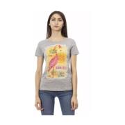 Stijlvol Grijs Katoenmix T-shirt Trussardi , Gray , Dames