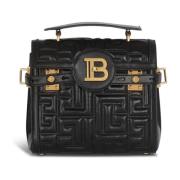 B-Buzz 23 gewatteerde leren tas Balmain , Black , Dames