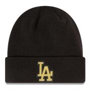 Dodgers Metallic Badge Beanie New Era , Black , Unisex