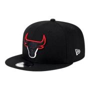 Zwarte Bulls Split Logo Pet New Era , Black , Heren