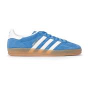 Blauwe Gazelle Suède Sneakers met Gouden Logo Adidas Originals , Blue ...