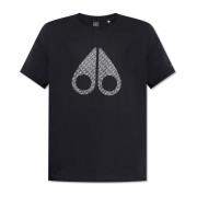 T-shirt met bedrukt logo Moose Knuckles , Black , Heren