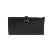 Pre-owned Canvas wallets Hermès Vintage , Black , Dames