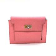 Pre-owned Leather wallets Hermès Vintage , Pink , Dames