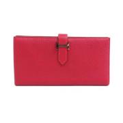 Pre-owned Leather wallets Hermès Vintage , Red , Dames