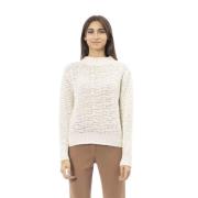 Gezellige Ivory Mock Neck Sweater Alpha Studio , White , Dames