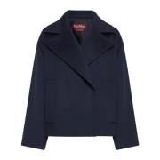 Blauwe Wol Peacoat Cabala Stijl Max Mara Studio , Blue , Dames