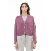 Cardigan met knoopsluiting en zakken Alpha Studio , Pink , Dames