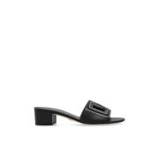 Leren hoge hakken slides Dolce & Gabbana , Black , Dames