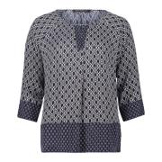 Gestippelde slipblouse met gerimpelde V-hals Betty Barclay , Black , D...